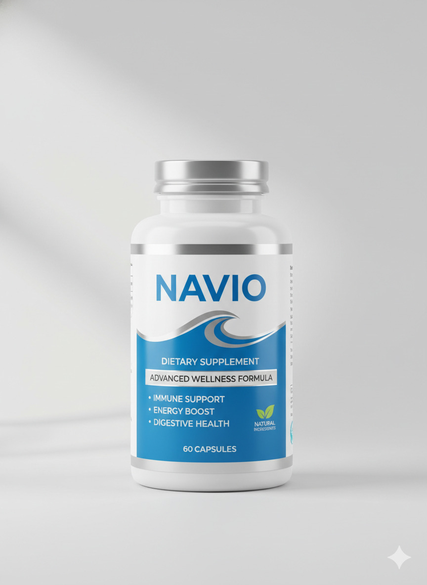 Navio dietary supplement bottle with label visible on a neutral background